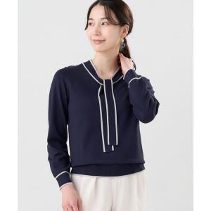 ニット セーター ニット 配色ボウタイ プルオーバー レディース