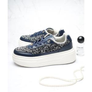 スニーカー KITSON キットソン 厚底 ウェッジソール 軽量 レースアップ ローカットツイードスニーカー レディース