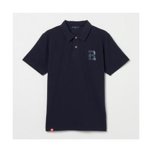 ポロシャツ 「Rosasen/GOLF」鹿の子ダンボール ワッペン半袖ポロ メンズ