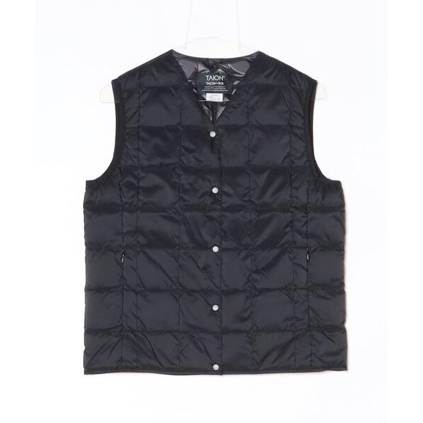 ダウンベスト ベスト 「TAION」V NECK BUTTON DOWN VEST レディース