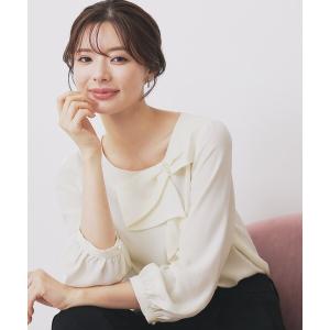 ブラウス シャツ パール調リボンブラウス「洗濯機洗い可/イージーアイロン」 レディース