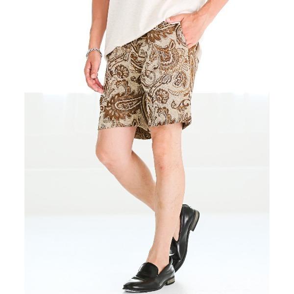 パンツ ゴブラン織りペイズリー柄ショートパンツ メンズ レディース
