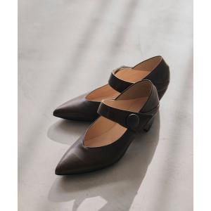 パンプス 「本革」ボタンベルトパンプス