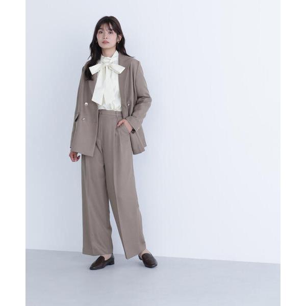 パンツ 「骨格ナチュラル」ツイーディータックワイドパンツ レディース