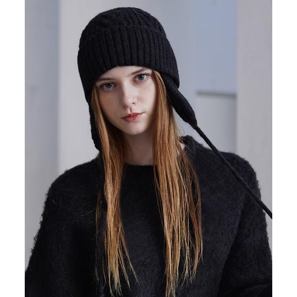 ニット帽 ニットキャップ 「CLEL」Alpaca Blend Cable Knit Beanie ...