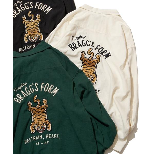 シャツ トラ麻ライク刺繍シャツ メンズ