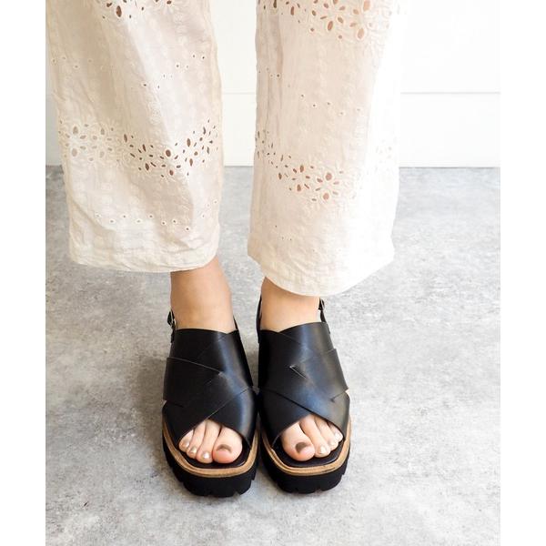 「あしながおじさん」 ヒールサンダル 23.0cm ブラック レディース