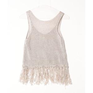 「forte_forte」 ノースリーブニット 0 ベージュ レディース