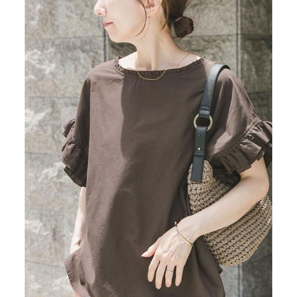 「ITEMS URBANRESEARCH」 半袖ブラウス FREE ブラウン レディース