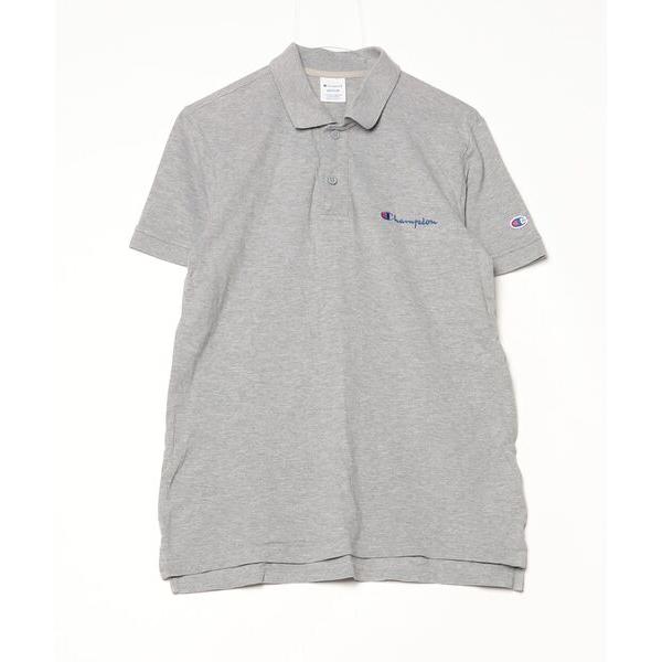 「Champion」 半袖ポロシャツ MEDIUM 杢グレー メンズ