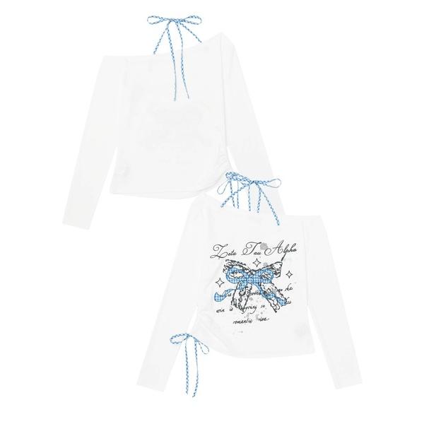 tシャツ ホルターネック シャーリング ロンT レディース
