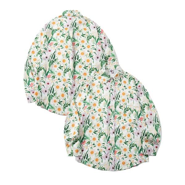 シャツ HOOK -original-　レトロ調総プリントポリシャツ メンズ レディース