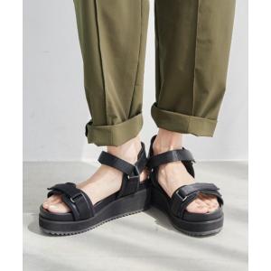 「Mazell」 フラットサンダル L ブラック レディース