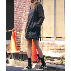 ワンピース フェイクレザーミニワンピース