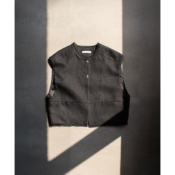 ベスト ジレ (CHIGNON)TWEED SHORT VEST レディース