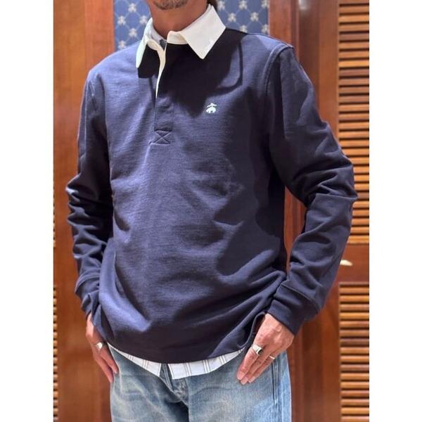 ポロシャツ コットンジャージー　GFロゴ　ソリッド　ラグビーシャツ メンズ