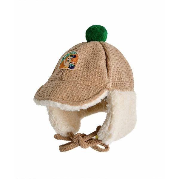 帽子 ハット ワッペンボア帽子 キッズ 子供 男の子 女の子