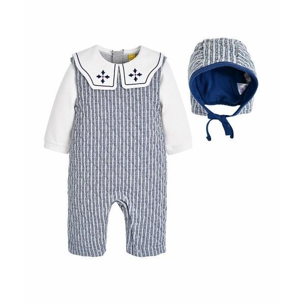 ベビー服 ロンパース 「２点セット」キルティングビッグカラーカバーオール＆帽子