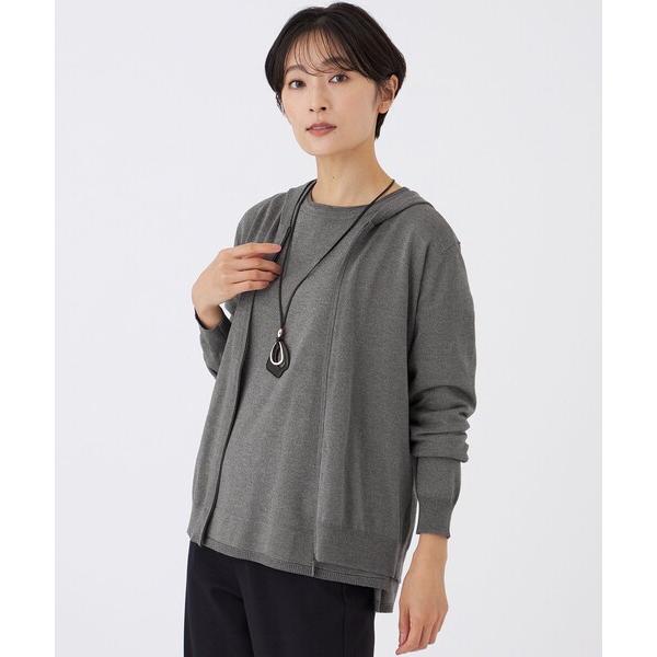 パーカー 「カタログ掲載」「ウォッシャブル」ラメハイゲージニットパーカー レディース