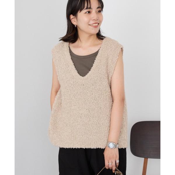 ベスト ジレ テープヤーンバックシャンベスト レディース