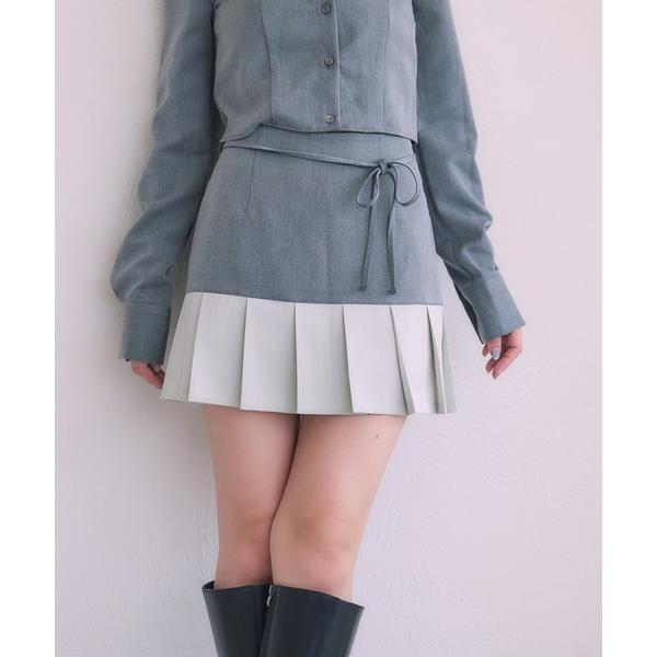 スカート Switched Shirt pleat skirt / 切り替えシャツプリーツスカート