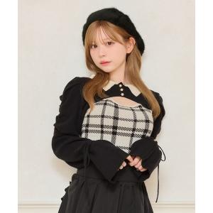 ニット セーター 袖リボンニットアンサンブル レディース