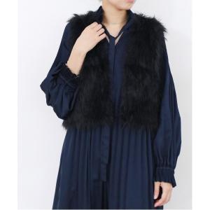 ベスト ジレ 2way shaggy knit vest レディース