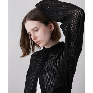 カーディガン 「LA PEAU DE GEM」mesh polo cardigan/メッシュポロカーディガン レディース