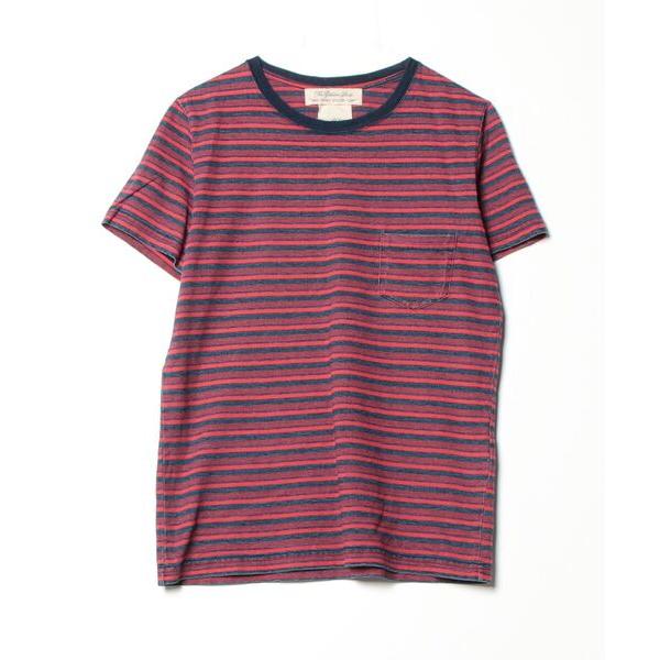 「REMI RELIEF」 ボーダー柄半袖Tシャツ M レッド レディース