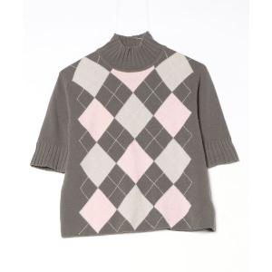 「OLD ENGLAND」 半袖ニット - グレー レディース