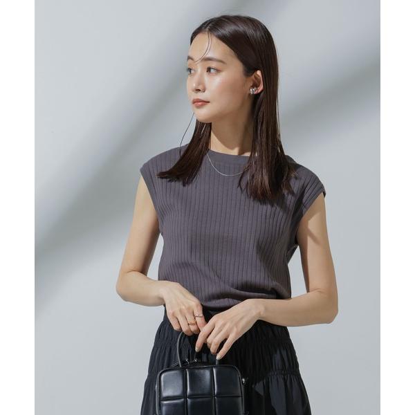 「NANO universe」 ノースリーブトップス M チャコール レディース