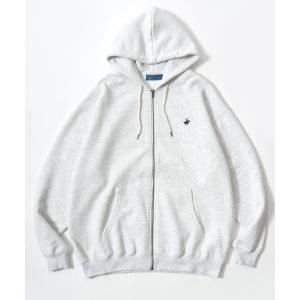 パーカー BEVERLY HILLS POLO CLUB/ビバリーヒルズポロクラブ オーバーサイズ 裏起毛 ロゴ ワンポイント刺繍 スウェット ジップ