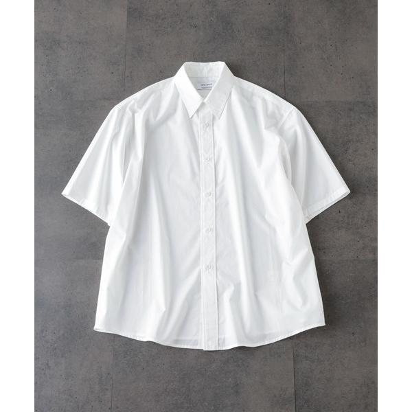 「NANO universe」 半袖シャツ L ホワイト メンズ