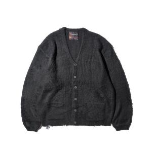 カーディガン TOWNCRAFT / タウンクラフト DAMAGED SOLID SHAGGY CARDIGAN ダメージ加工 メンズ レディース