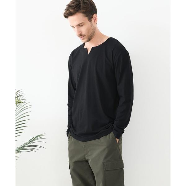 tシャツ 「汗染みの目立ちにくいTシャツ ZEROSTAIN/ゼロステイン」キーネック ロンT 防汚...