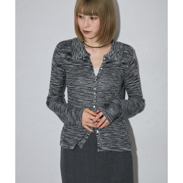 ポロシャツ ポロ mixニットポロカーディガン レディース