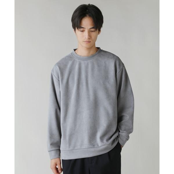 トレーナー スウェット Buyer's Select/フェイクスウェードクルーネックトレーナー メン...