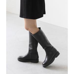 ブーツ 「 晴雨兼用 」ラウンドトゥ ロングブーツ レディース