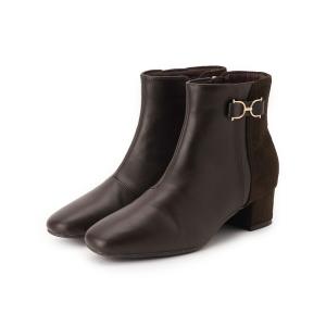 ブーツ 「人間工学」メタルビットショートブーツ レディース