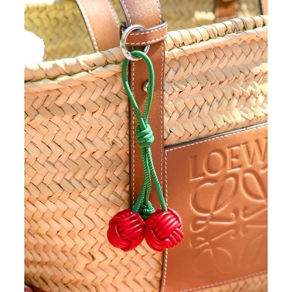 チャーム 編み込みPUレザーチェリーチャーム レザーチャーム さくらんぼ チェリー レディース メン...