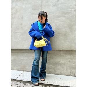 ピーコート pコート ショートパイルダブルボタンショートコート レディース