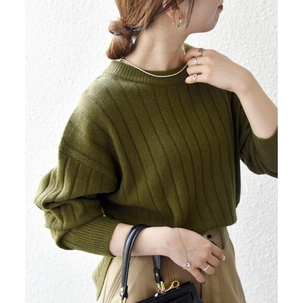 ニット セーター SHIPS any:「手洗い可能」ヤク ワイドリブ ラウンドヘム ニット プルオー...