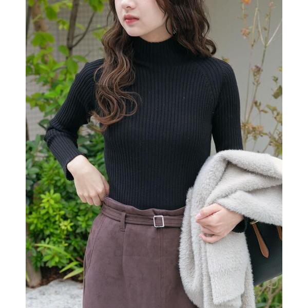 ニット セーター 「洗濯可」モチモチハイネックリブニット レディース