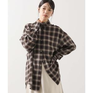ブラウス シャツ グレンチェックオーバーシャツ レディース