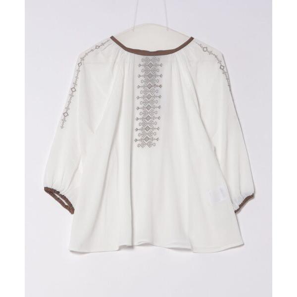 ブラウス シャツ シフォン素材刺しゅうデザインブラウス レディース