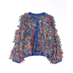 カーディガン 「チャイハネ」カラフルループニットカーディガン レディース