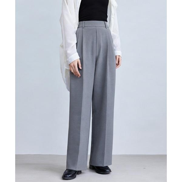 スラックス パンツ ワイドシルエットスラックスパンツ レディース