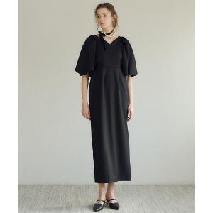 ERADIE（エラディエ） ワンピース Shoulder Ribbon Satin Drape one