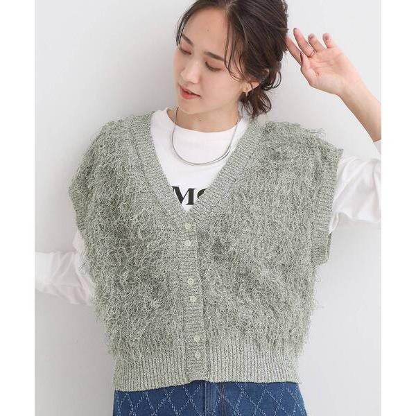 ベスト ジレ 「前後2WAY」着るだけで着映える ループヤーンベスト レディース