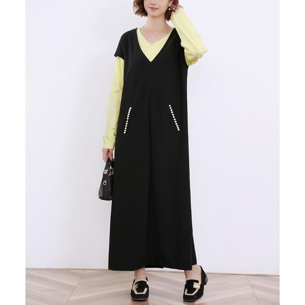 ワンピース ビックVネックロングワンピース